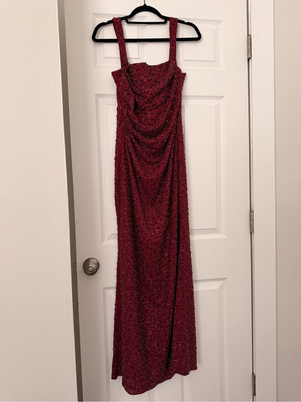 Babyboo CALANTHE MAXI DRESS - BURGUNDY SPARKLE - medium with scarf